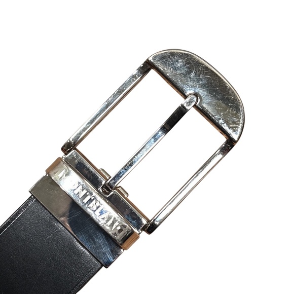 Montblanc Black Thick Leather Classic Pin Reversible Buckle Belt 44" - Picture 6 of 15